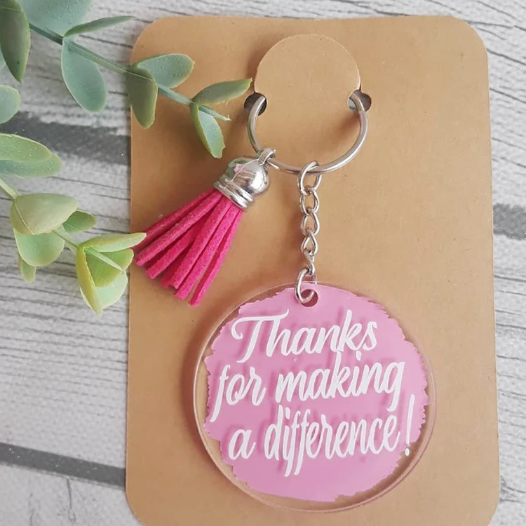 

Wholesale Sublimation Blank or Diy Double-size Printed Transparent Acrylic Keychain