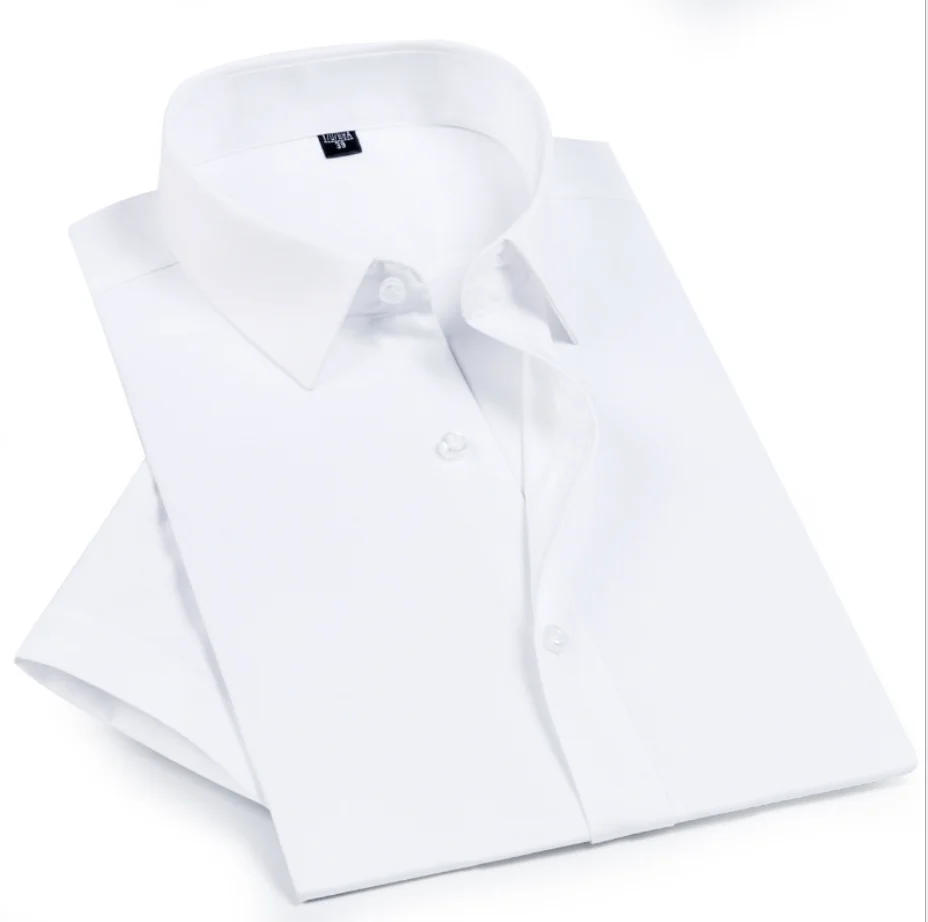 

Factory direct summer breathable turn down collar short sleeve 100% cotton men formal white office shirt, Multi-colors options