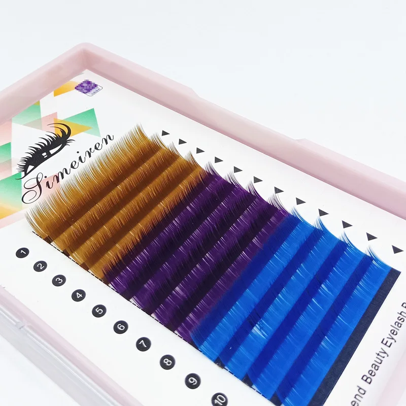 

brown color volume eyelashes colorful eyelash pallet mink color eyelash extension vendor