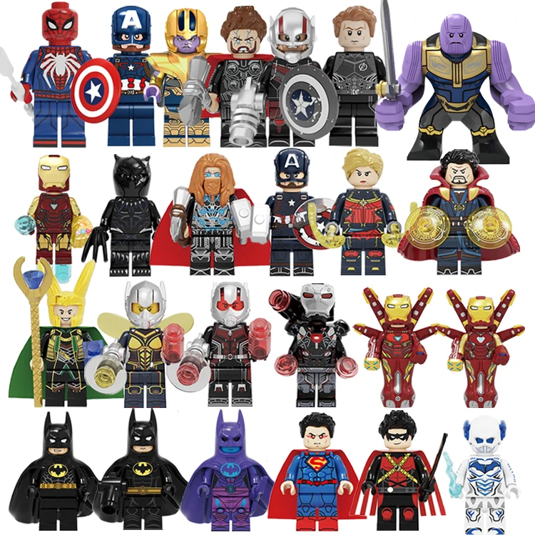 

KF6087 KF6101 Super Heroes Movie Character Loki MK85 Spider Bat War Machine man Mini Building Block Figures Kids Toys