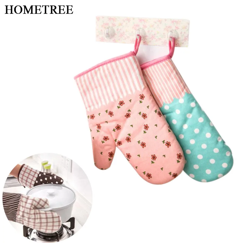 

Thickening Microwave Oven Gloves Insulation Oven Mitts Non-slip Kitchen Bbq Cooking Gloves Bakeware Cake Tool, Beige tartan/ blue dots /pink floral /coffee polka dot