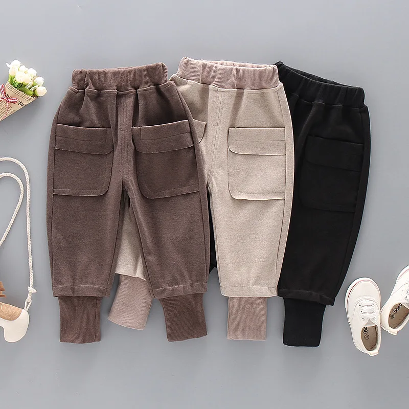 

Korean Children's Casual Pants Fashionable Children's Shorts Solid Color Edge Pocket Pants Pants for Boys and Girls