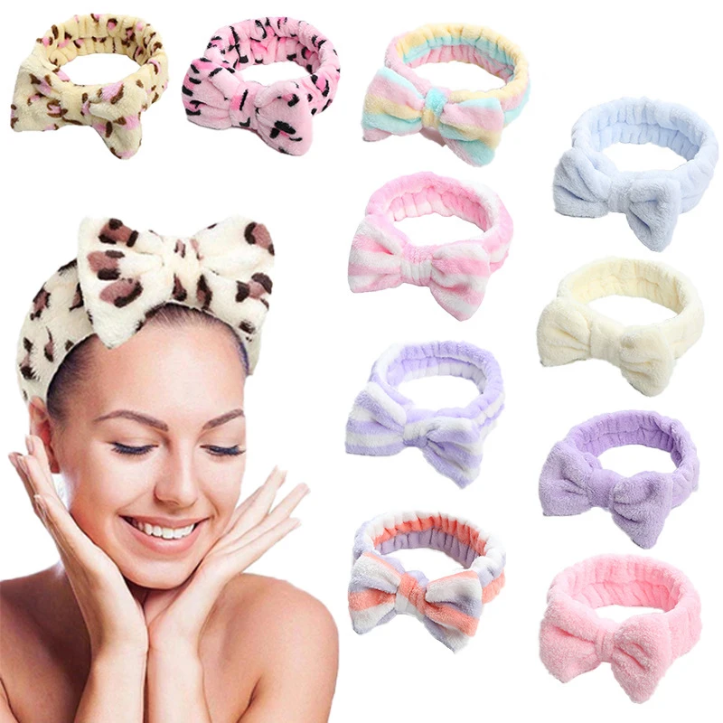 

2023 New Designed Hair Accessory Hair band Beauty Bath Bow Spa head band Elastic Makeup Women Headband Wash Face Bow Hairbands