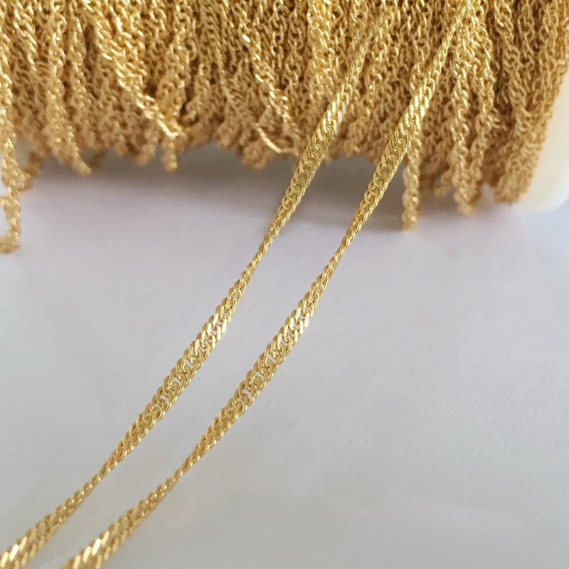 Hot Sale 1.8mm Gold Filled Singapore Chain Bulk 14K for Jewelry Making Bracelet Necklace