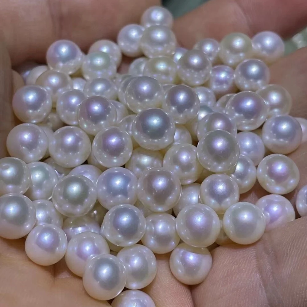 

China cultured natural real freshwater pearl beads wholesale loose round 4 6 8 10MM white fresh water pearl for jewelry making