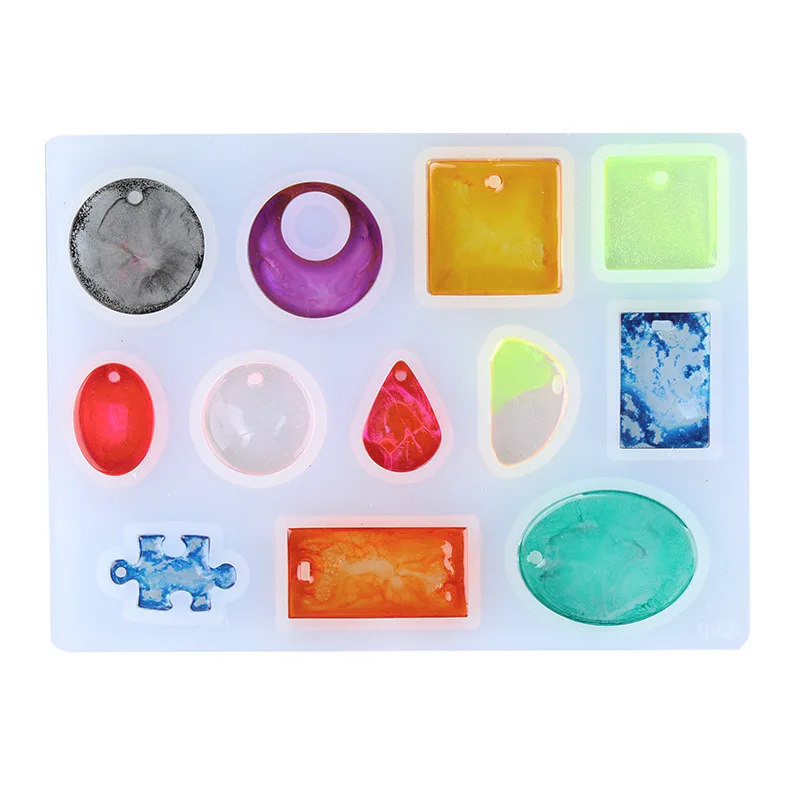 

Ready To Ship Multiple Design DIY Resin Pendant Epoxy Silicone Keychain Mold For Handmade Necklace Present Gift Crafts, Customized colors