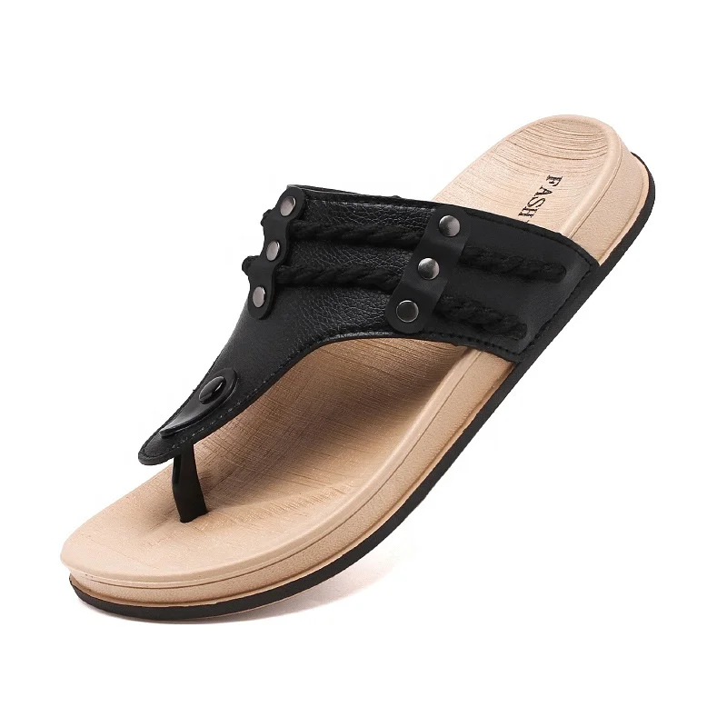 

Fashion wholesale high quality beach slippers breathable rubber flip flops for men