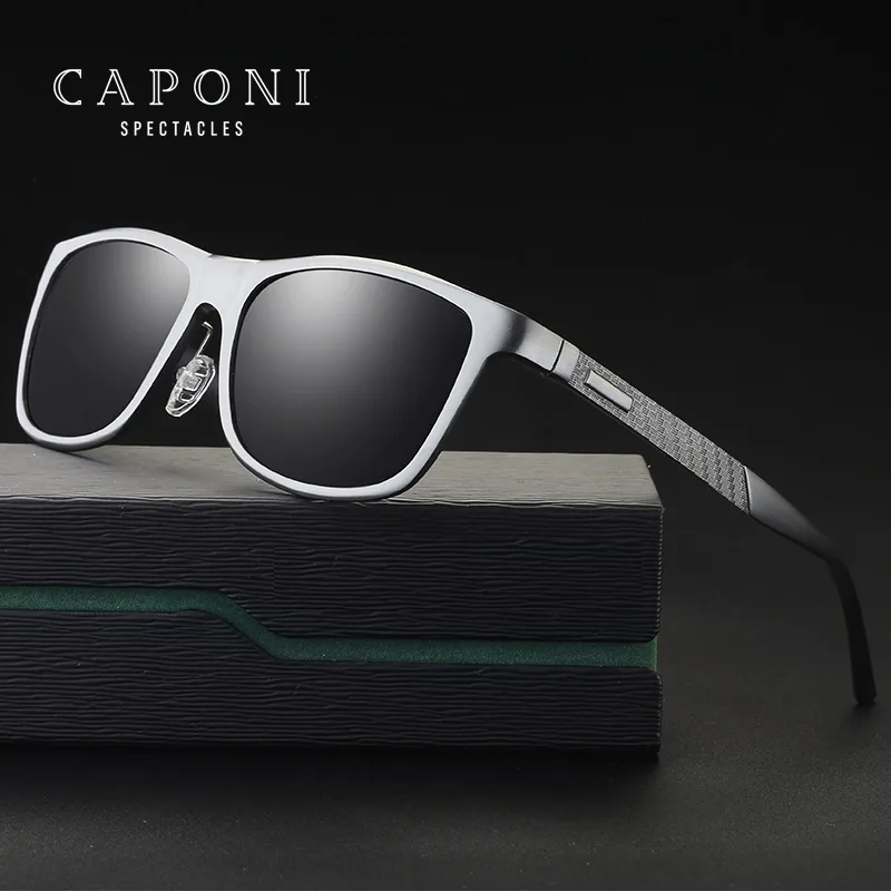

CAPONI Black Fashion Outdoor Fishion Driving Sun Glasses For Men Sunglasses 2021