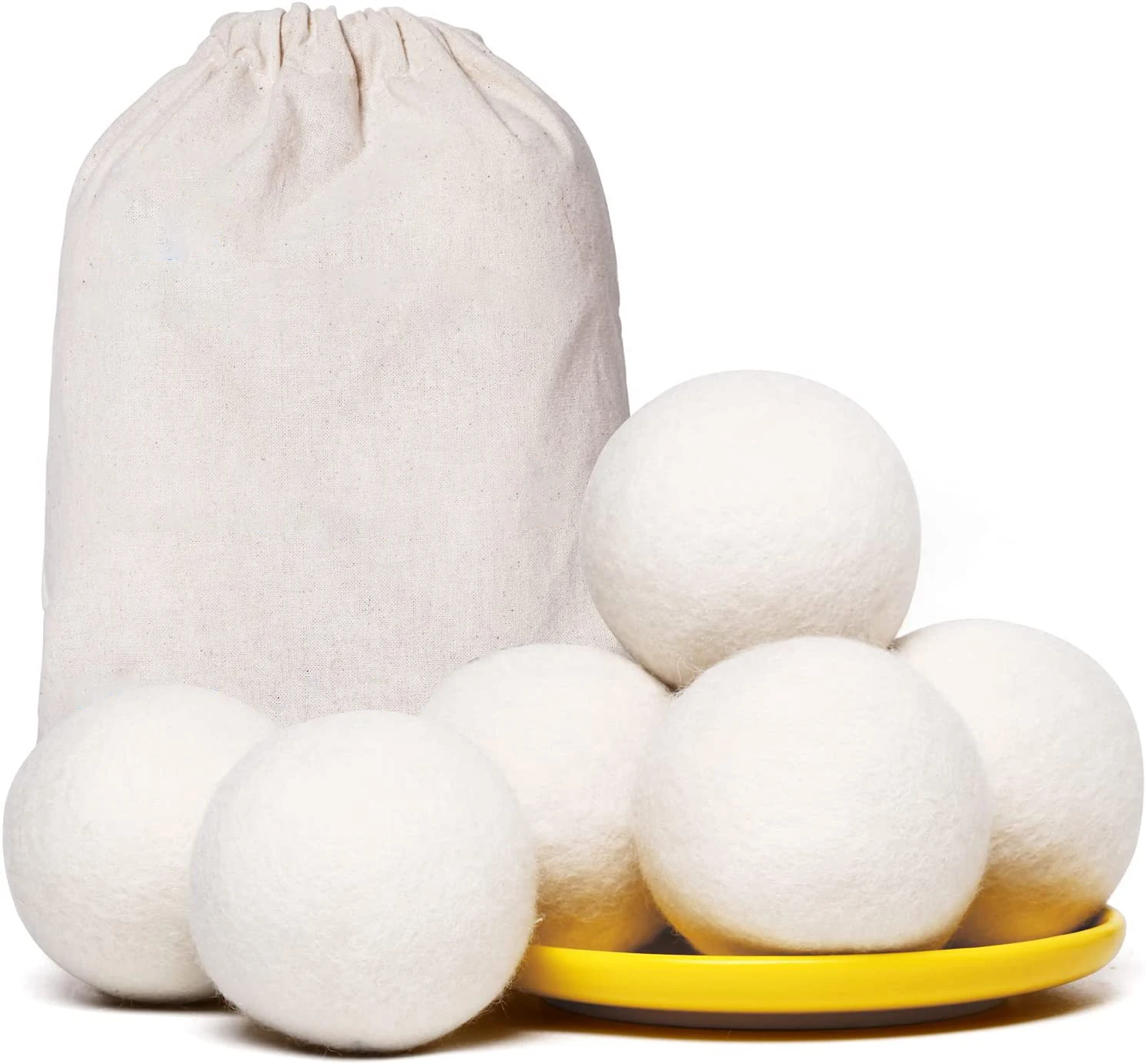 

7 cm Handmade White Dryer Ball 100% Wool Felt balls For 6pcs One Set, White or customized