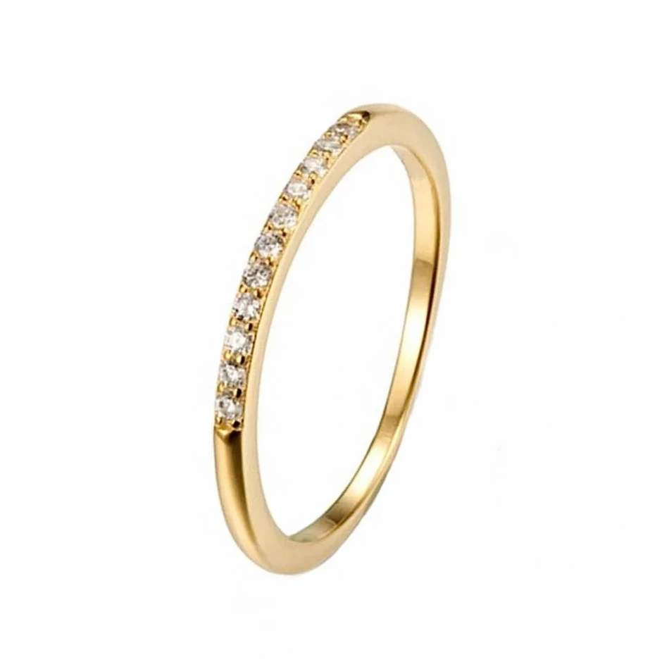 

wholesale gold jewelry online 925 Sterling Silver Jewelry 18k Gold Plated Band Ring With Cubic Zircon