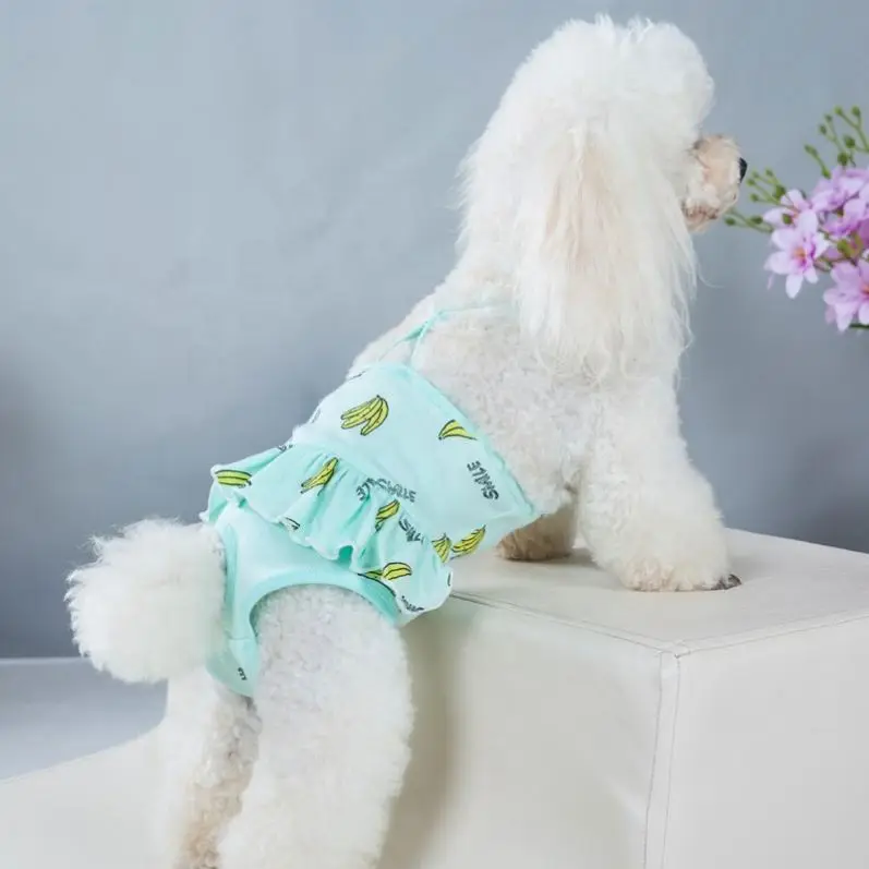 

Banana Print Good Designer Girl Dog Training Pants Sanitary Underwear Overalls Physiological Pants, Picture