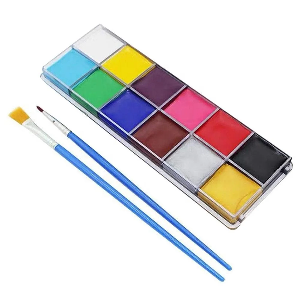 

Face Paint Palette Non-Toxic Professional Palette Safe Facepainting for Halloween Party, Holiday Makeup Body, Face Paint Kit, 12colors