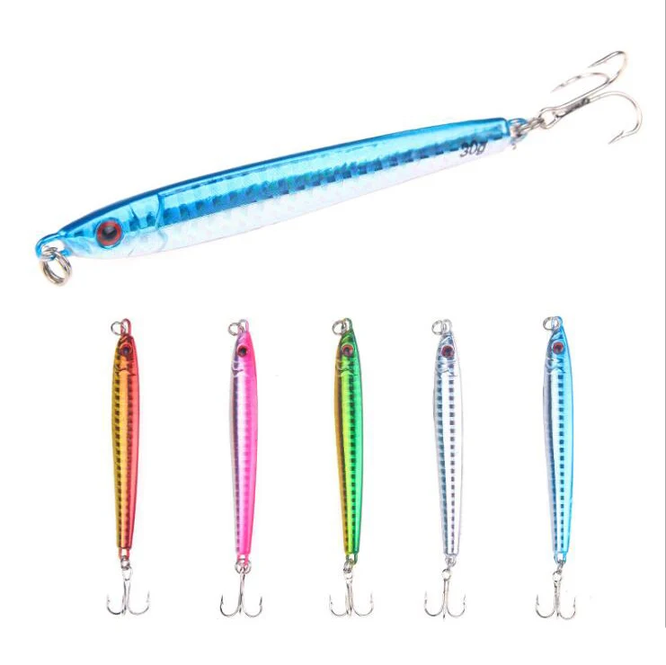 

WeiHai Wholesale 9cm 30g Pesca Speed Vertical Lead Head Jigs Bait Metal Jig Sinking Lure, 5 colors