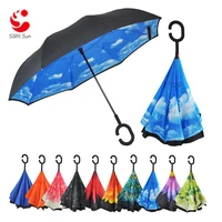 

Custom Printed Reverse Double Layer Inside Out C Hands Free Inverted Umbrella