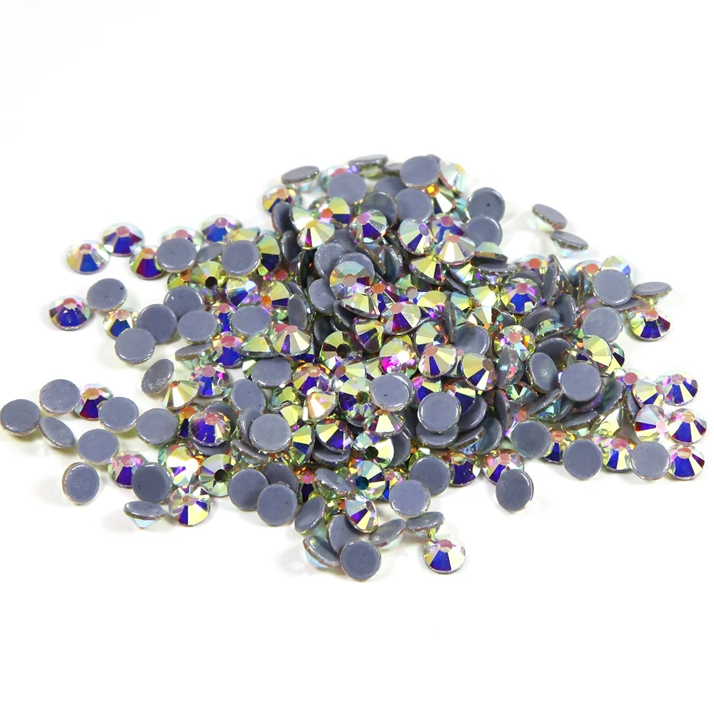 

Wholesale hf crystal AB Strong Glue colors hot fix flatback rhinestone