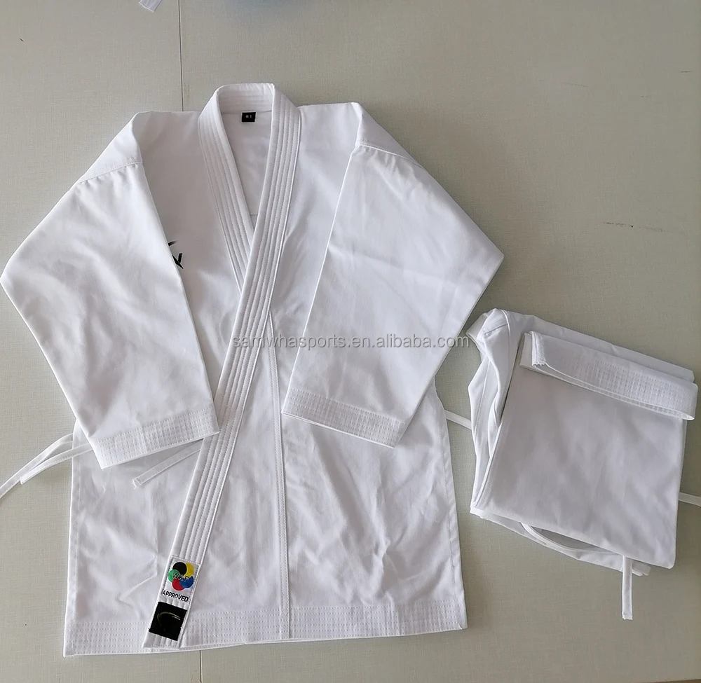 

Martial arts WKF aproved karate GI KATA JUDO KARATE uniform 12 oz, White