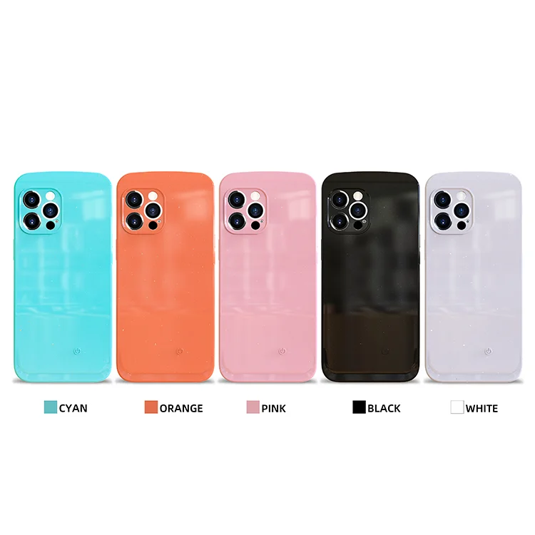 

Adjustable color fill light phone photo led selfie fill light cover For iPhone 13 pro, Cyan,black,white,pink,orange