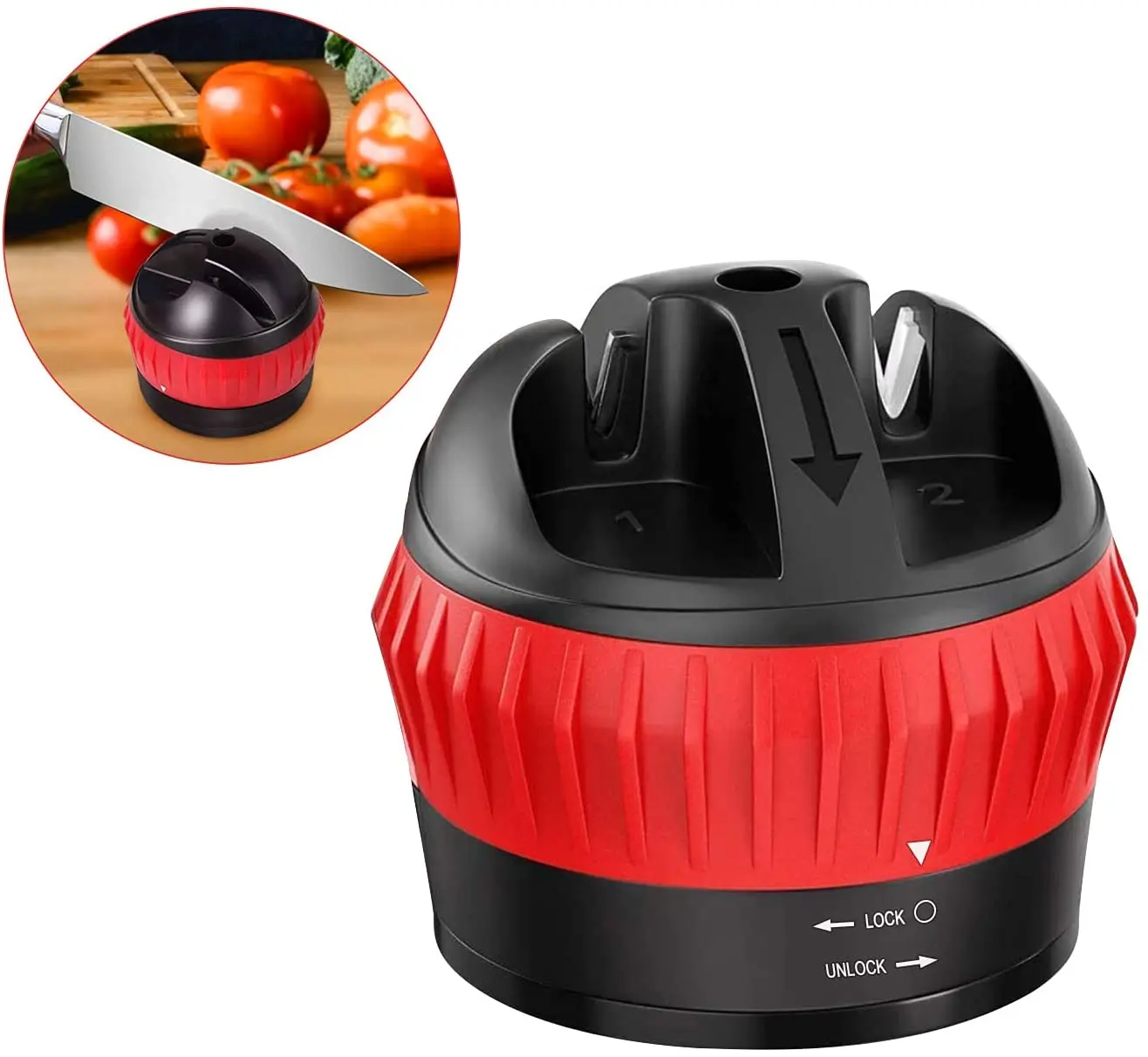 

2019 Newest Mini Two Stage Kitchen Knife Sharpener With Suction Pad, Any