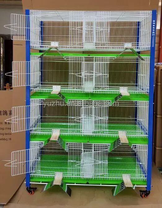

A four - storey port - style mating cage for pigeons/Pigeon breeding cage, Green