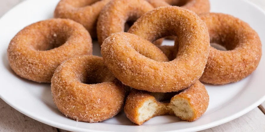 Mixing bowl with donut batter being gently stirred