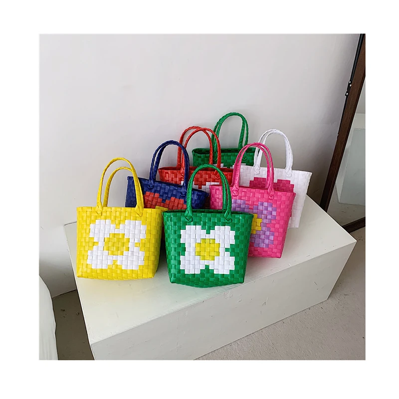 

Large-capacity straw woven Tote bag shoulder messenger portable Handbag female 2021 spring summer new fashion texture Basket Bag