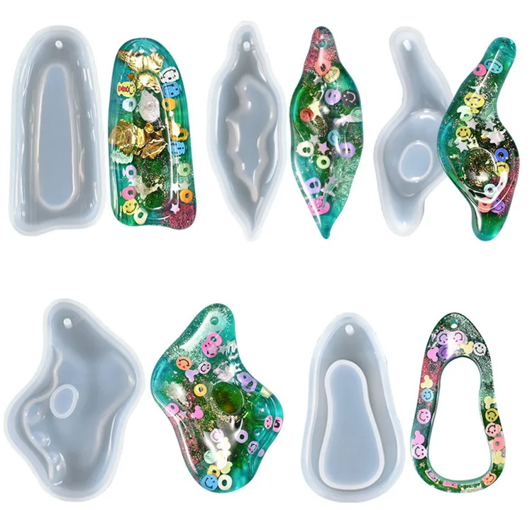 

Y2430 Creative shiny epoxy resin molds vintage silicone pendant molds, Random