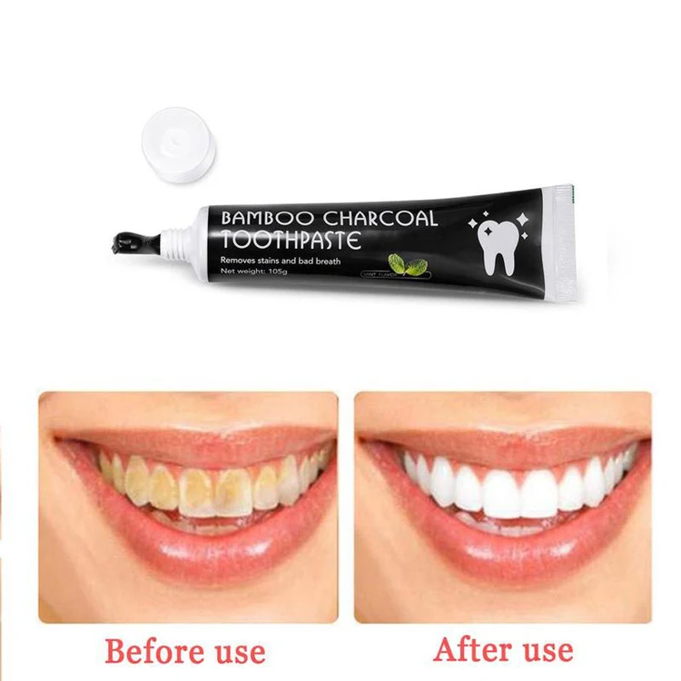 Private Label 105g Natural Black Bamboo Charcoal Toothpaste Organic
