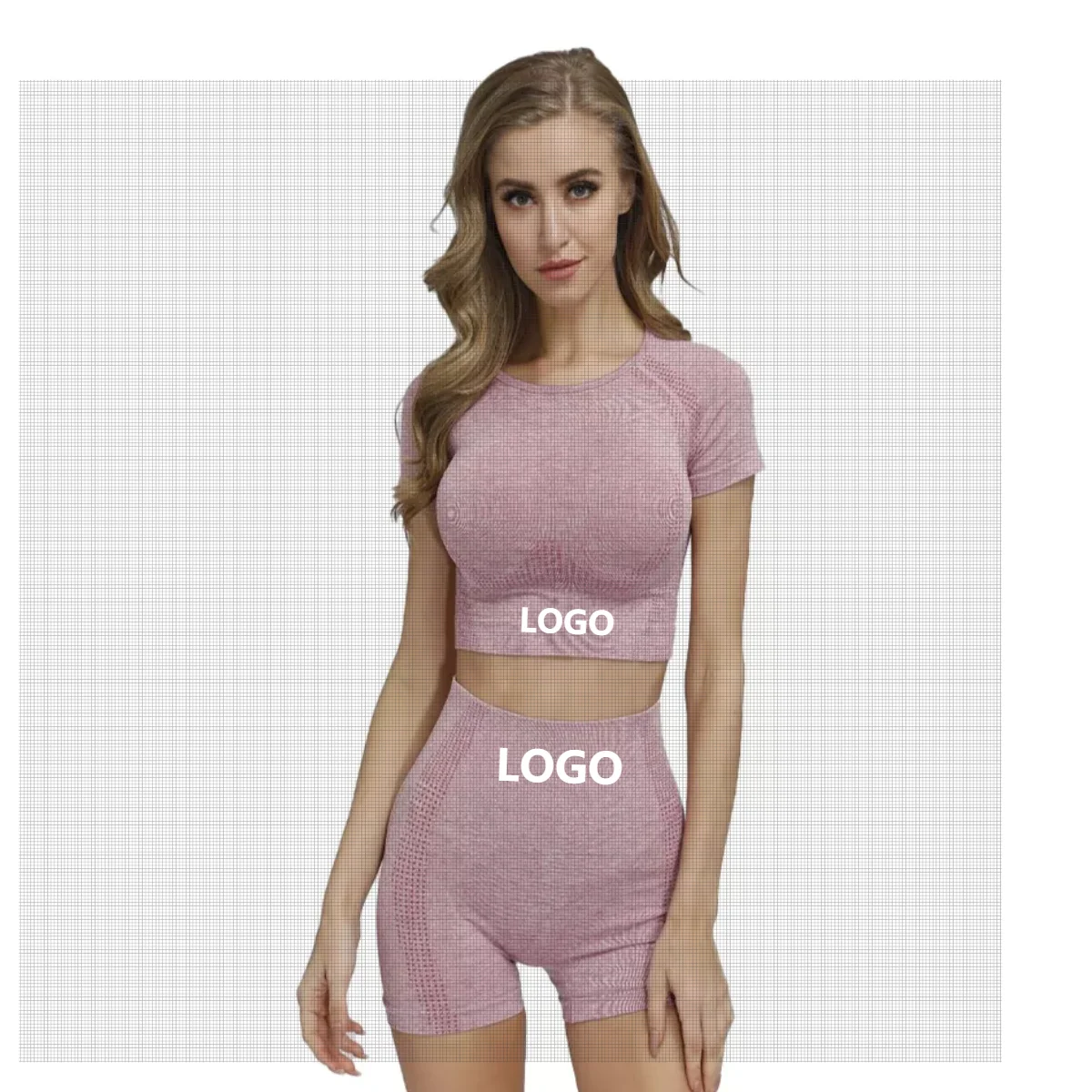 

Trainning friend women vital seamless yoga 5pcs workout sport wear gym clothing long sleeve crop top high waist leggings set, Customized colors
