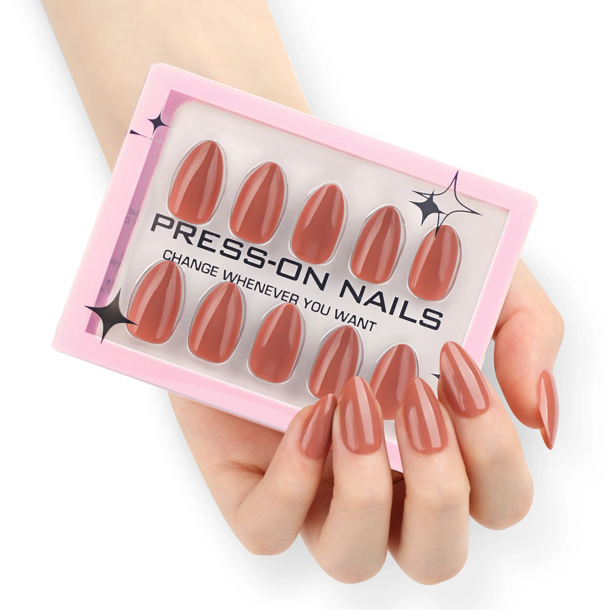Genuine Soft Gel Nails GD41 Timeless Nude Almond Nails Simple & Chic Solid Color Press on Nail Artificial Fingernails Customize