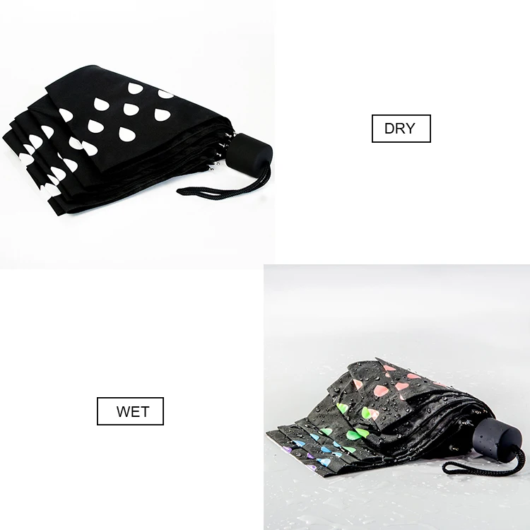 Wholesale Cheap China Custom Designer Rain Sun Color Changing 3 Folding