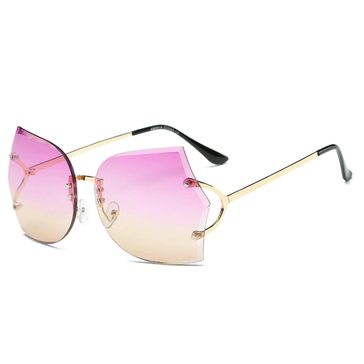 

SKYWAY Factory Frameless Metal Sunglasses Latest Fashion Women Pink Gradient Lens UV400 Sun Glasses