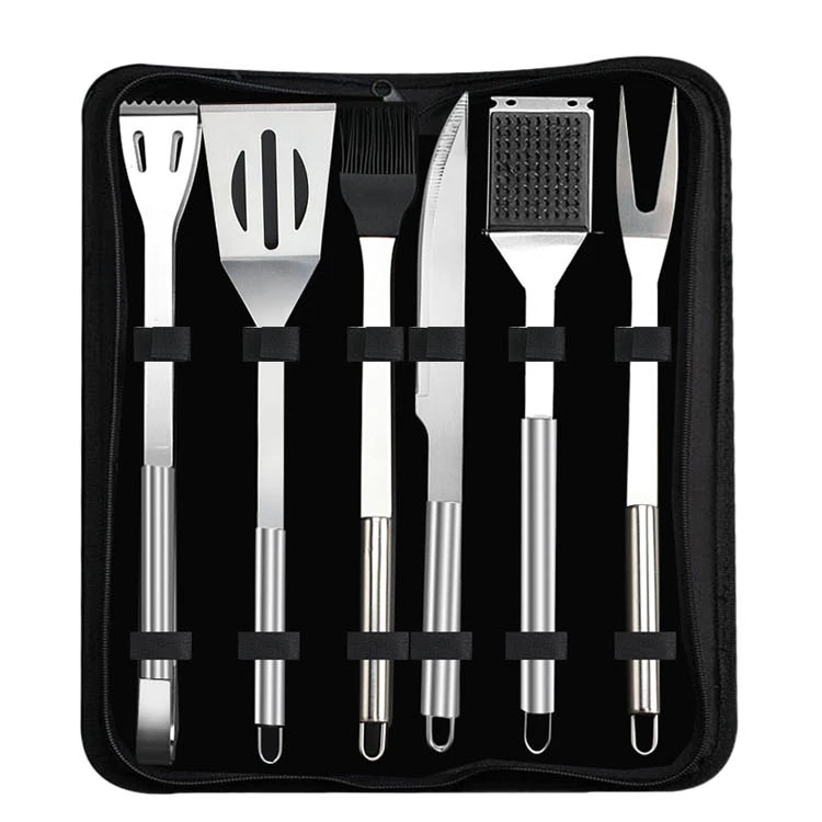 

Bbq Grill Garden Utensil Barbecue Stainless Steel Outdoor Multi Kit Bag Accessory Cooking 6 Piece Burger Grilling Tool Set