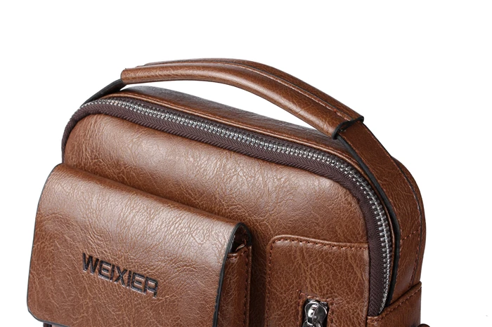Latest amazon weixier brand leisure business synthetic leather crossbody bag for men