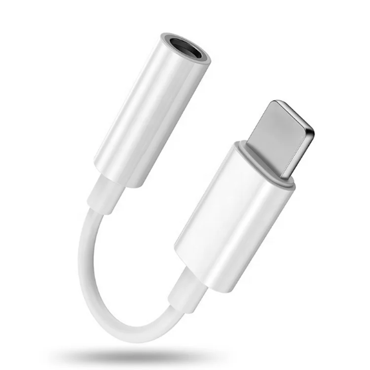 

For iPhone USB to 3.5 Jack Earphone Cable USB to 3.5mm AUX Headphones Adapter, White,customize