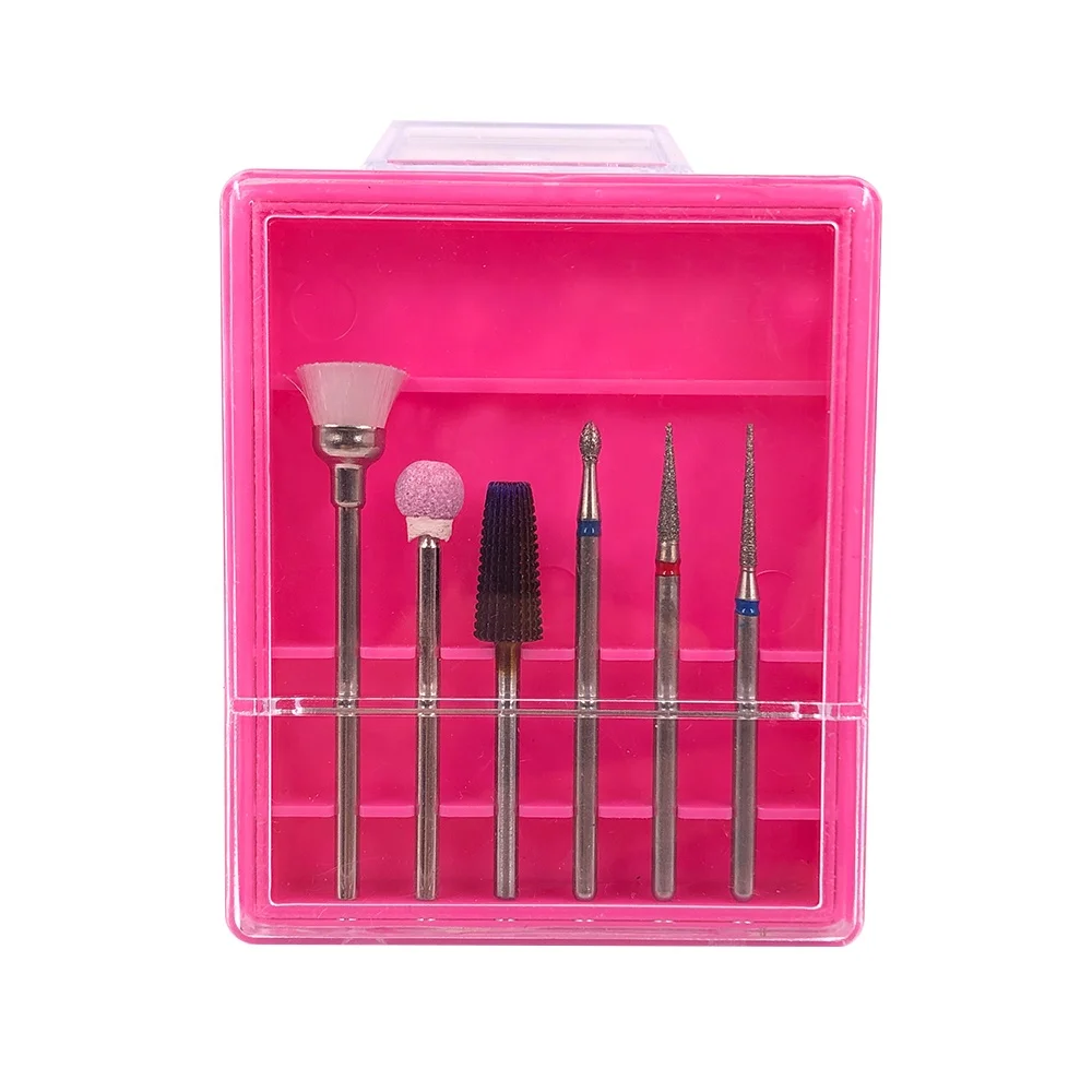 

New arrival 7pcs cuticle cleaning Electric File Tornado quartz diamond carbide nail drill bit set