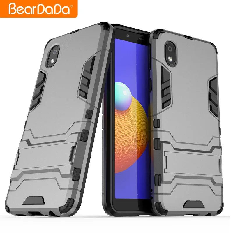 

OEM Acceptable Hard Shockproof Mobile Phone Case with kickstand Back cover for Samsung A01 Core