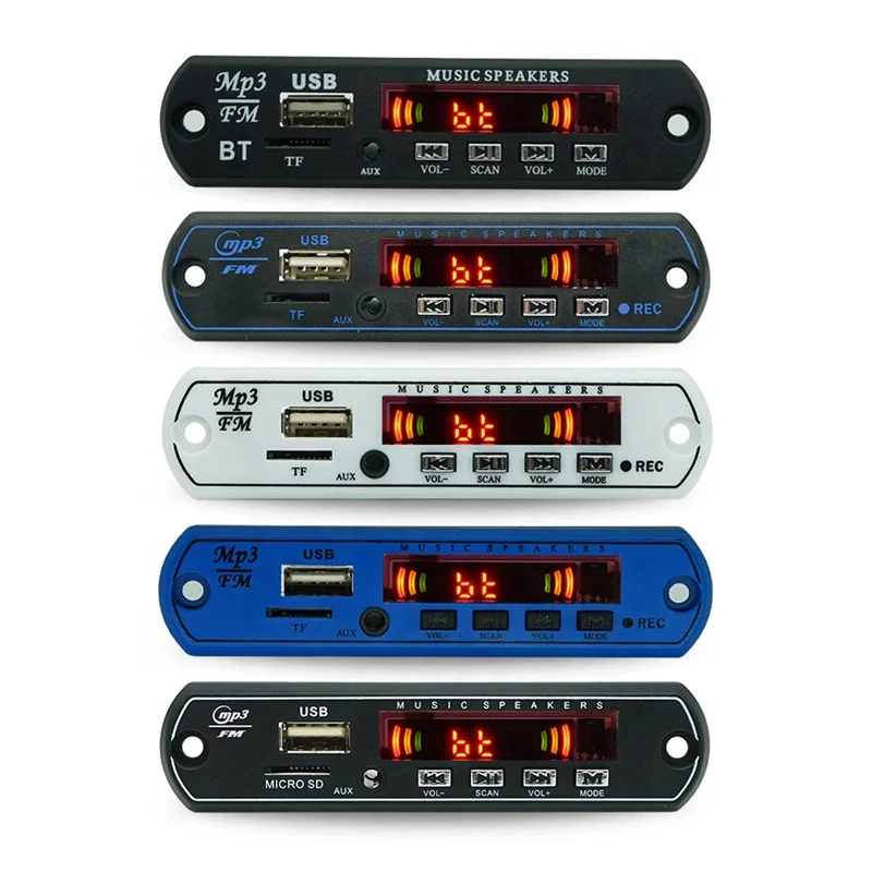 

12V Car Music Box Kits USB Wireless BT 5.0 Blue tooth MP3 Player Module With FM Radio Record Folder