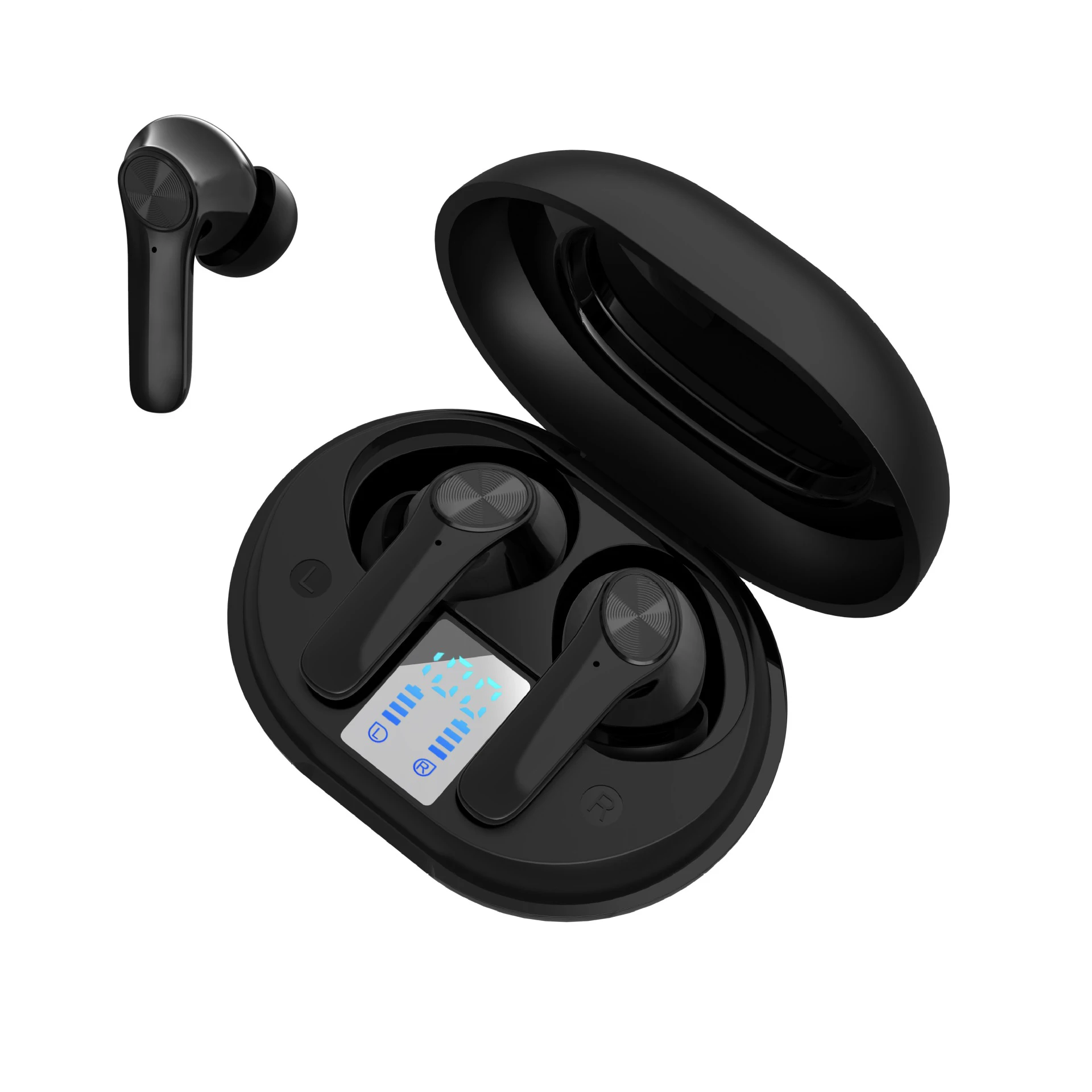 

2021 New Active Noise Cancelling Waterproof Wireless Earbuds D01 ANC TWS For Gaming headphone, Black/white