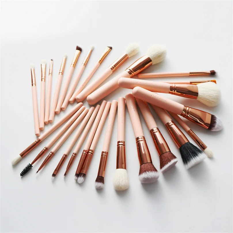 

ZNY pink 26pcs gold ferrule goat pony foundation powder eye shadow blusher makeup brush professional make up brushes wholesale