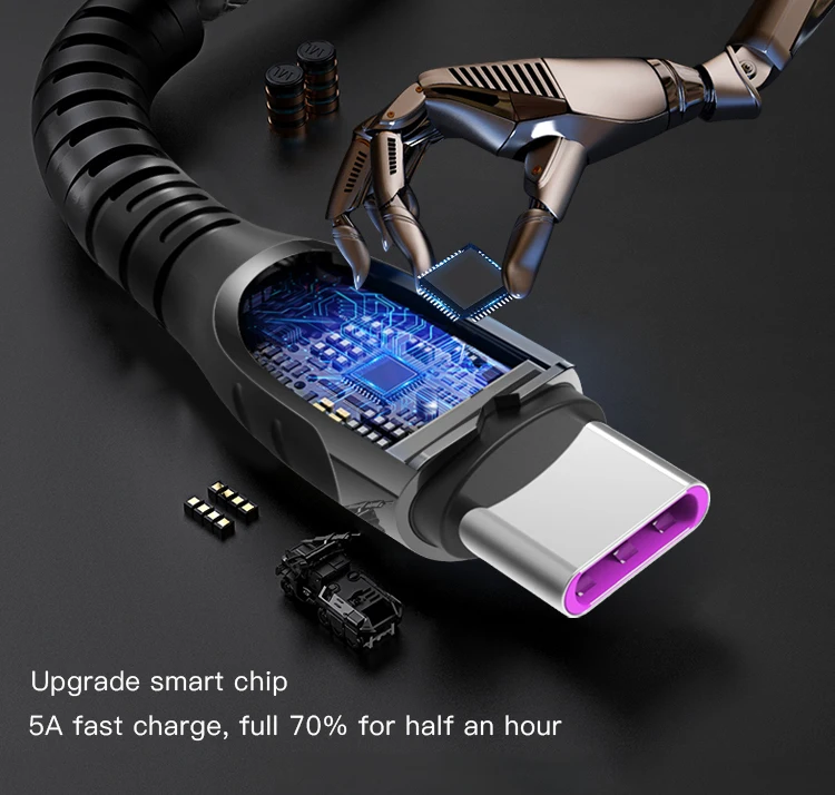 Fast Charger Usb To Type C Cable Line China Manufacturer 5A Usb Charging Data Cable