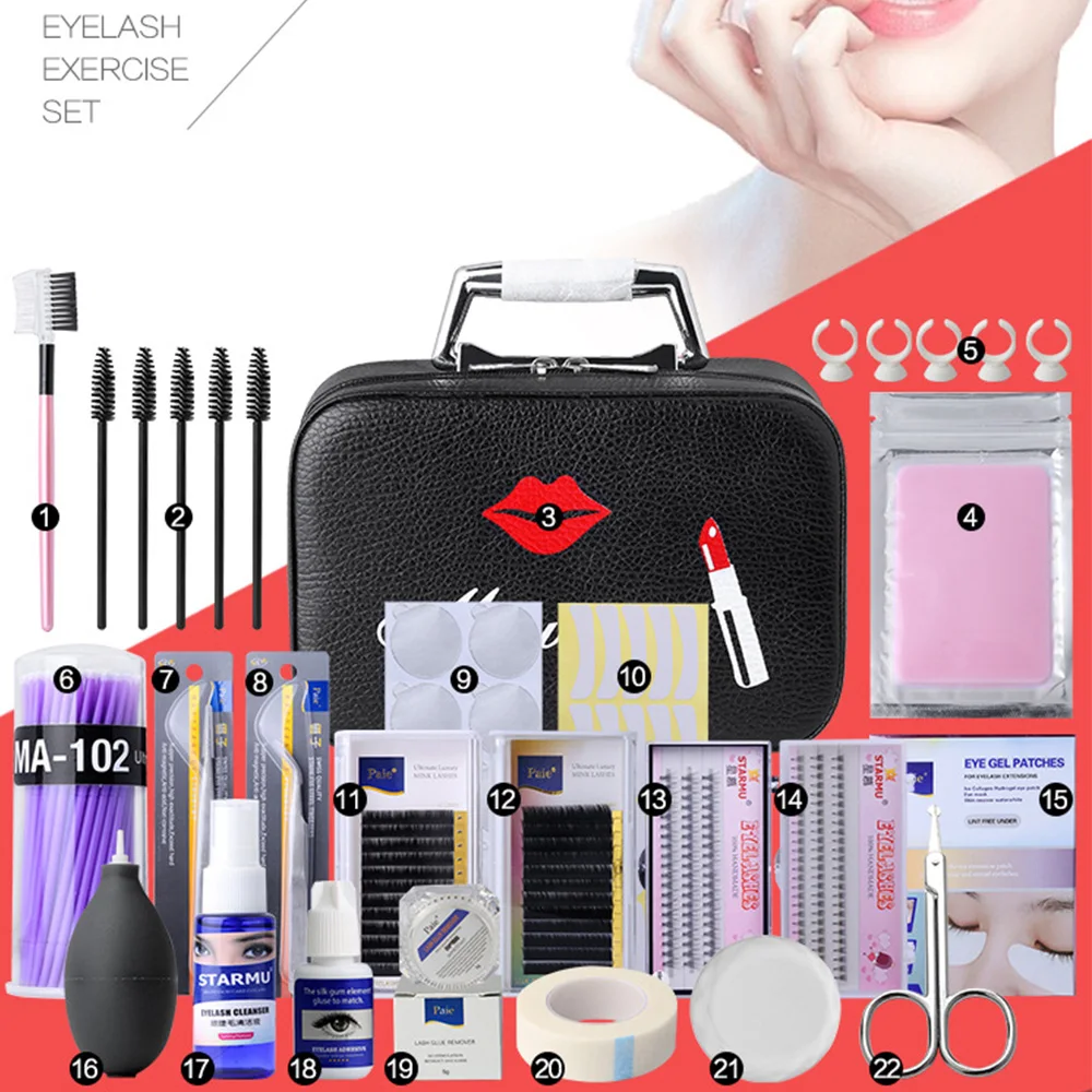 

Amazon Selling Top Quality Convenient Professional Match Eyelash Extension Grafting Lashes Set 22Pcs