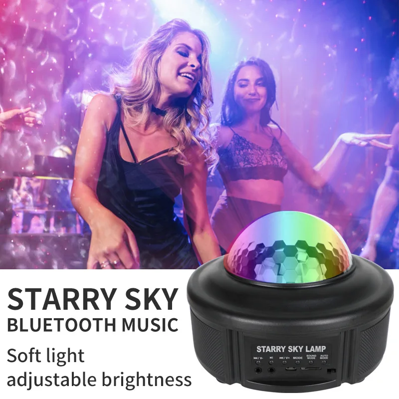 2020 Upgraded Bluetooth Music Speaker Led Ocean Wave Star Starry