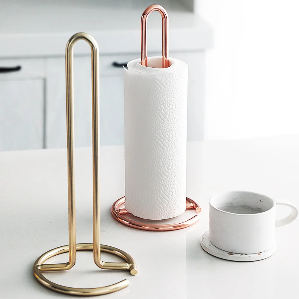 High-End Europe Rose Gold Stainless Steel  Desktop   Freestanding Toilet Paper Holder
