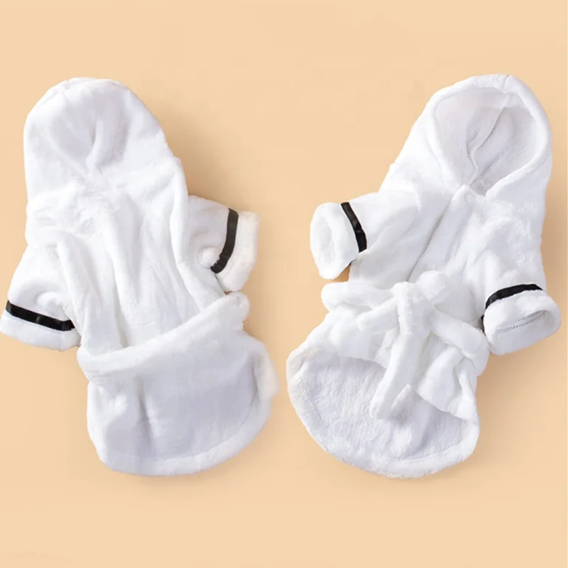 

Quick-drying Pet Bathrobe Clothes for Dogs Cats Adjustable Absorbent Hooded Bath Towel Cat Accessories Dog Clothes for Pets