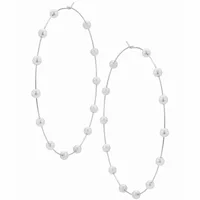 

VRIUA New Boho White Pearl Round Circle Hoop Earrings Women Gold Color Big Earings Jewelry Statement Earrings