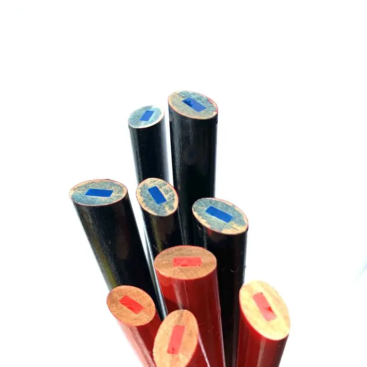 

7" oval shape bi-color red and blue color lead carpenter pencil, Customers' requirements