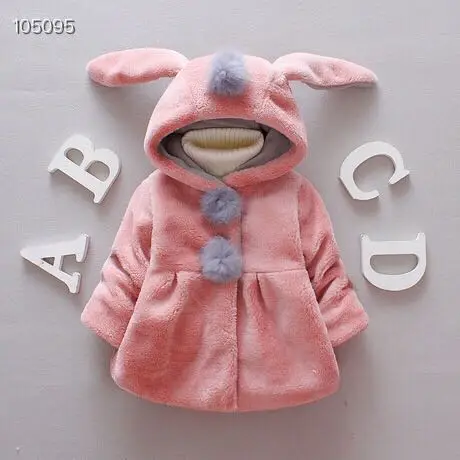 

2021 autumn and winter new products girls long rabbit ears wool sweater jacket girls hooded long-sleeved clothing