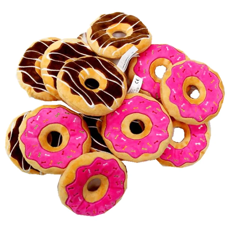 

New Design plush squeaker pet donut toys for dogs