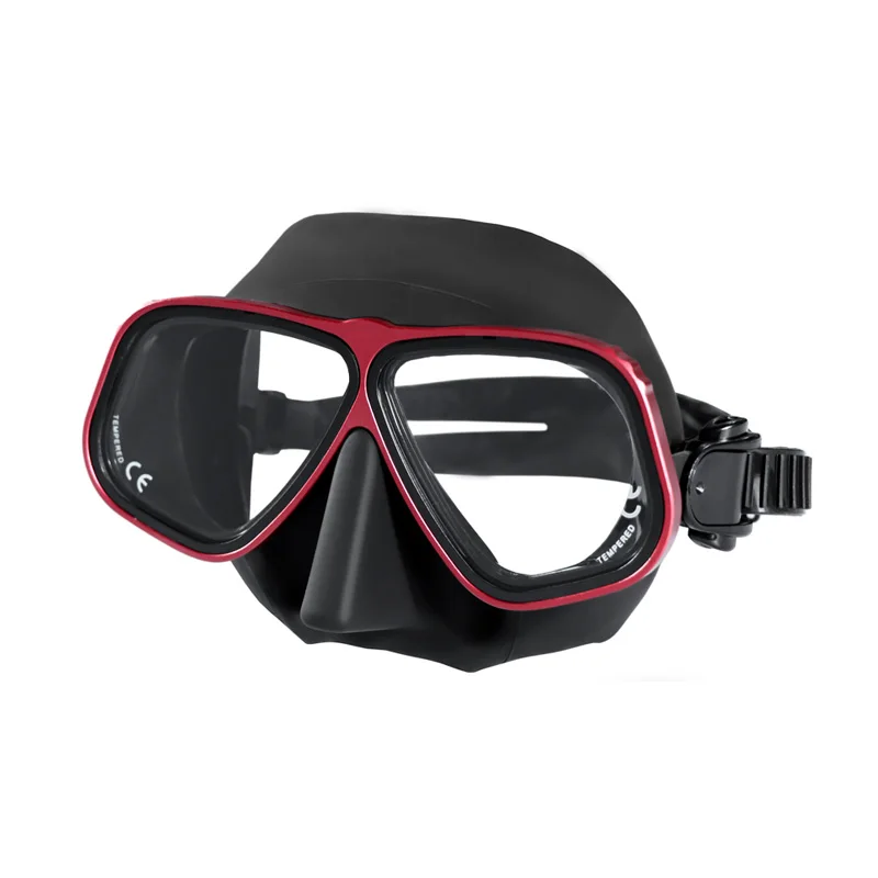 

New Design Diving Half Face Silicone Strap Metal Frame Snorkel Mask Waterproof Snorkeling Swimming Diving Mask, Yellow blue black pink red etc customized color supported