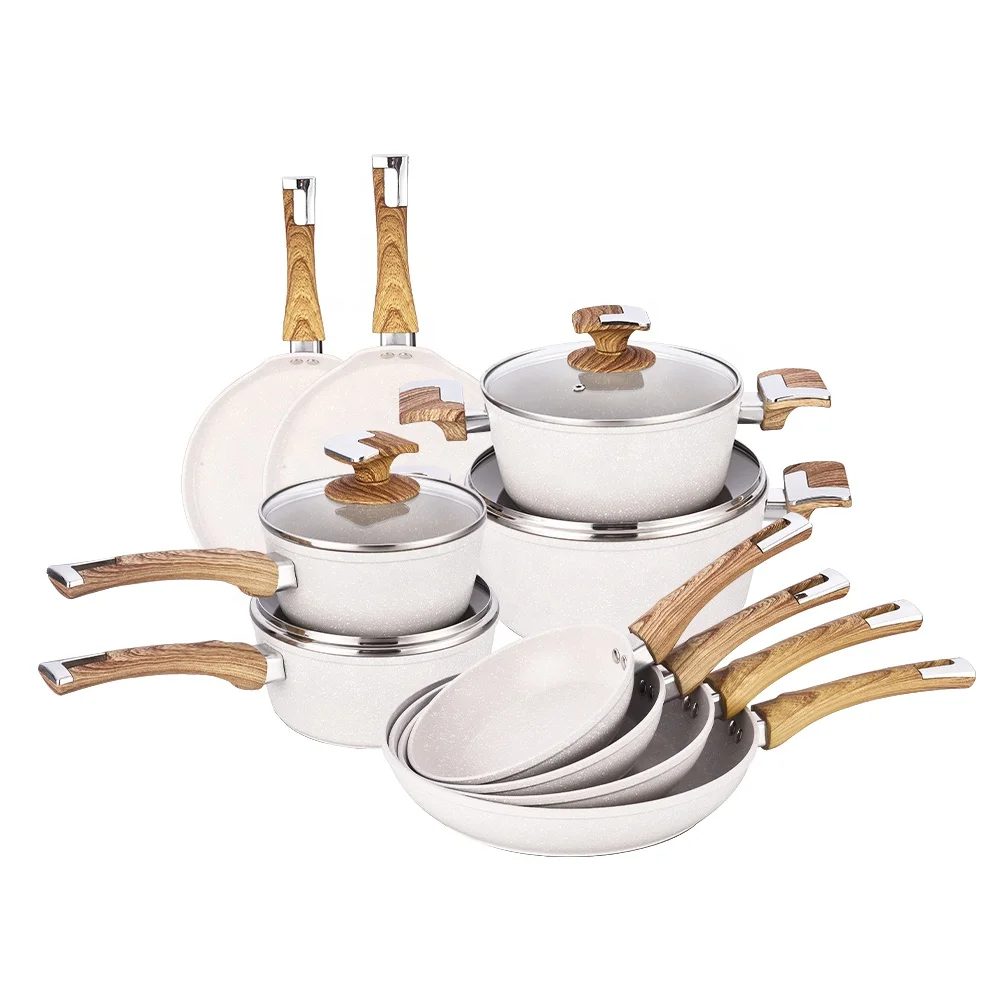 

Anita best-selling kitchenware frypans and pots cooking soup Beige wholesale cost cooking pot cookware sets